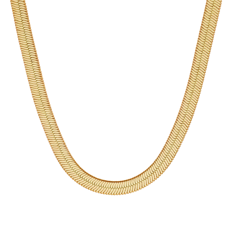Collier en plaqué or, doré à l'or fin, maille miroir