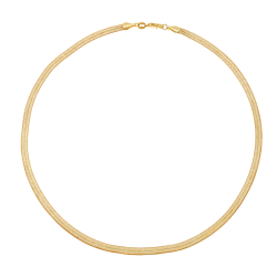 Collier en plaqué or, doré à l'or fin, maille miroir
