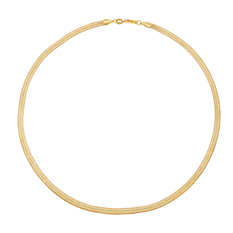 Collier en plaqué or, doré à l'or fin, maille miroir