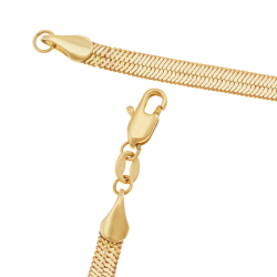 Collier en plaqué or, doré à l'or fin, maille miroir