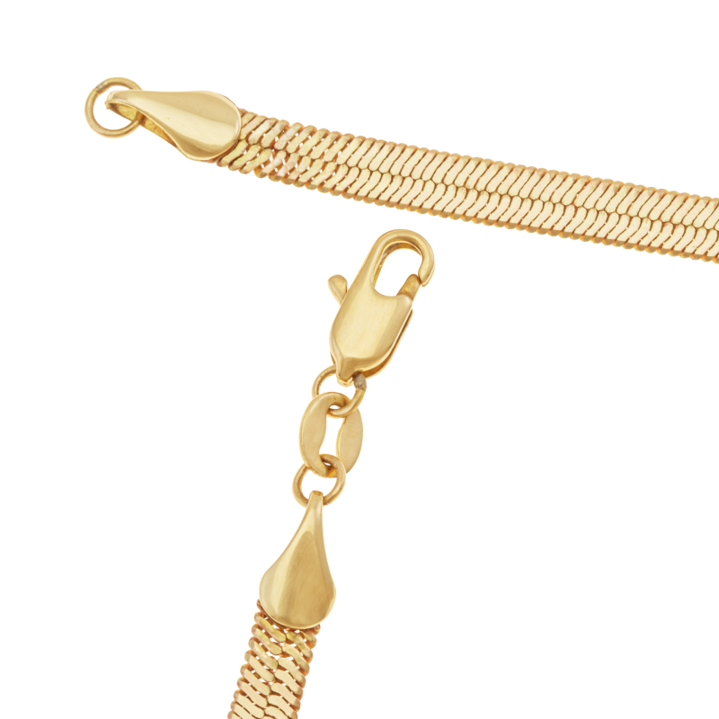 Collier en plaqué or, doré à l'or fin, maille miroir