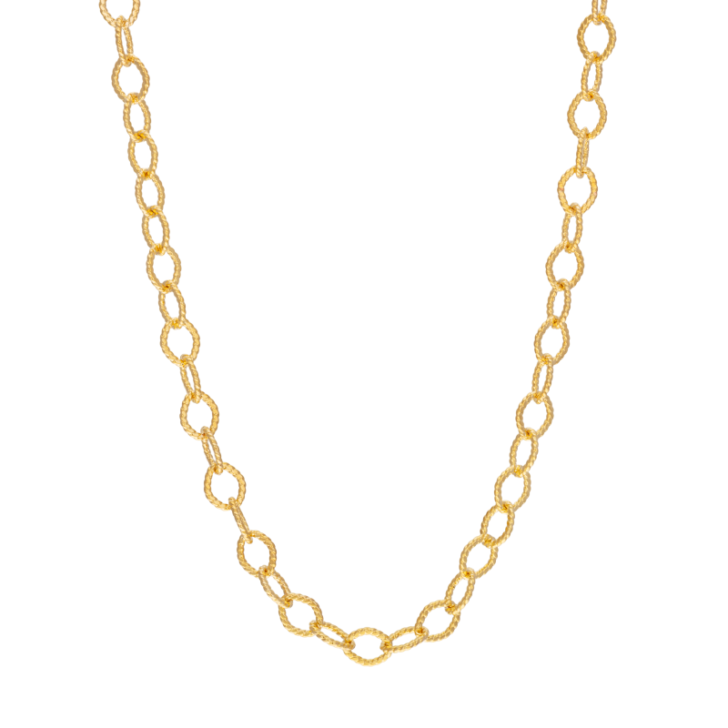 Collier en plaqué or, doré à l'or fin, maille fantaisie