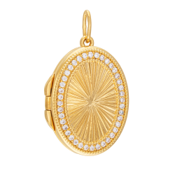 Pendentif cassolette en plaqué or, doré à l'or fin et oxydes de zirconium