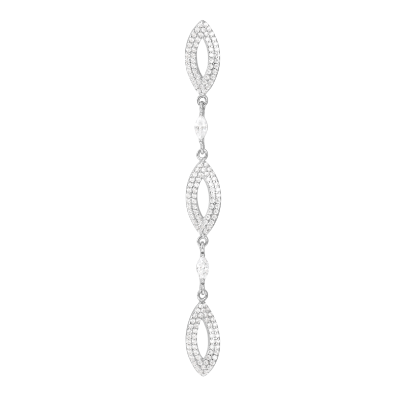 Boucles d'oreilles en argent rhodié et oxydes de zirconium 