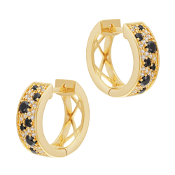Boucles d'oreilles en plaqué or, doré à l'or fin, oxydes de zirconium