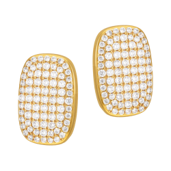Boucles d'oreilles en plaqué or, doré à l'or fin, oxydes de zirconium 