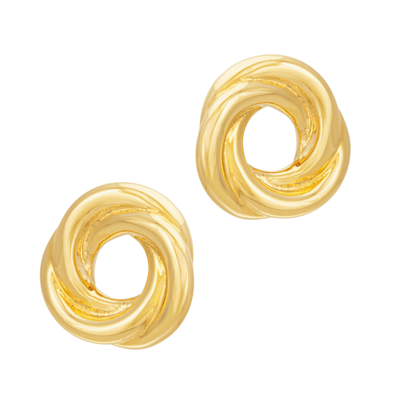 Boucles d'oreille en plaqué or, doré à l'or fin, torsadées