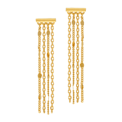 Boucles d'oreilles en plaqué or, doré à l'or fin , multi chaînes 