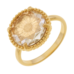 Bague en plaqué or et oxyde de zirconium