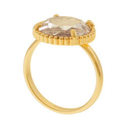 Bague en plaqué or et oxyde de zirconium