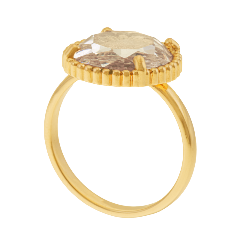 Bague en plaqué or et oxyde de zirconium