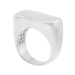 Bague en argent rhodié vague