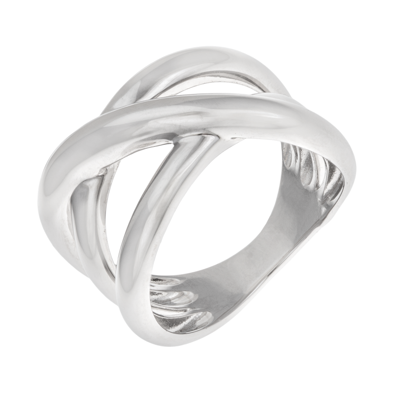 Bague en argent rhodié 