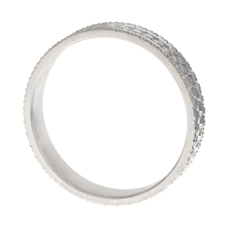 Alliance en argent rhodié, ciselée brillante, 4mm