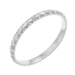 Alliance en argent rhodié, fantaisie brillante 2mm