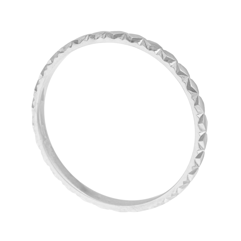 Alliance en argent rhodié, fantaisie brillante 2mm