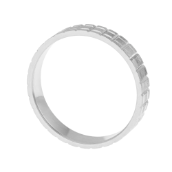 Alliance en argent rhodié, mat et brillant, 4mm