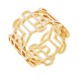 Bague en laiton doré, ajourée