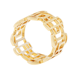 Bague en laiton doré, ajourée