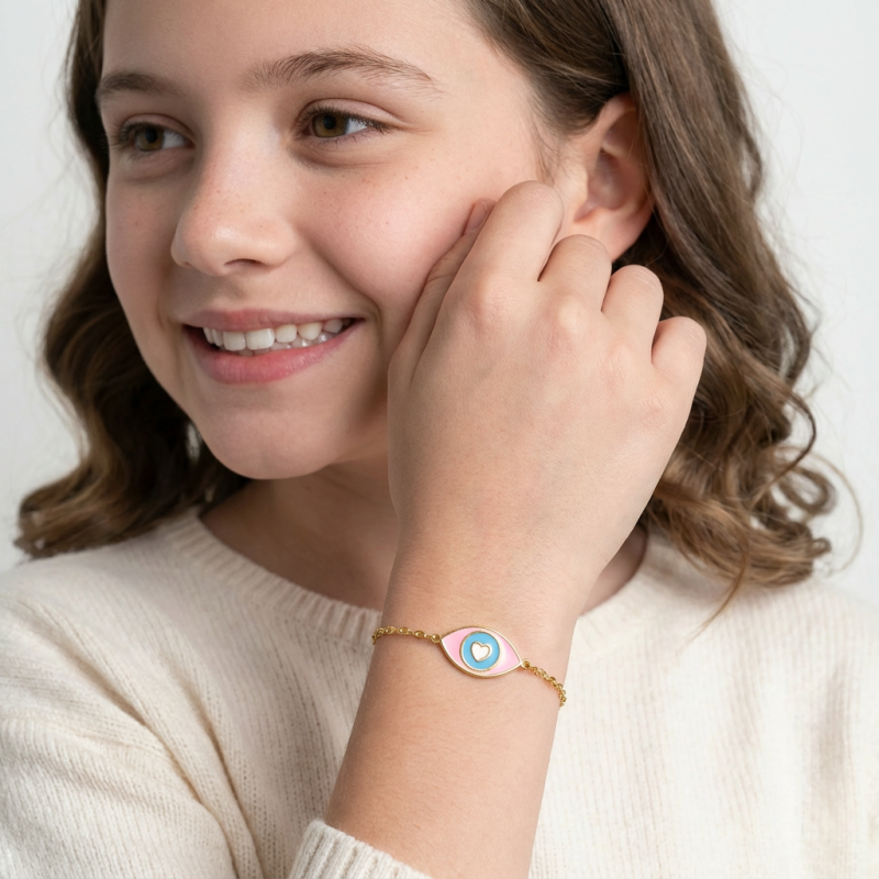 Bracelet en plaqué or et laque