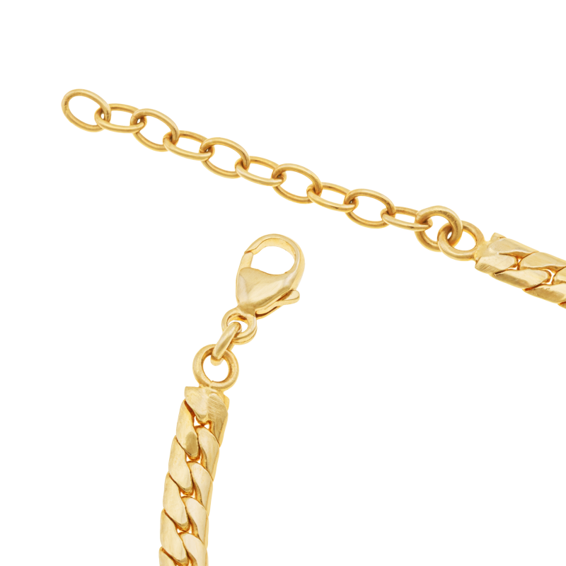 Bracelet en plaqué or et pierre synthétique noir, rectangle