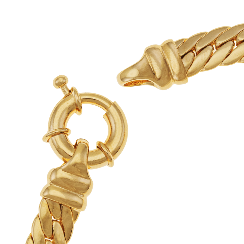 Bracelet en plaqué or, maille anglaise fermoir bouée