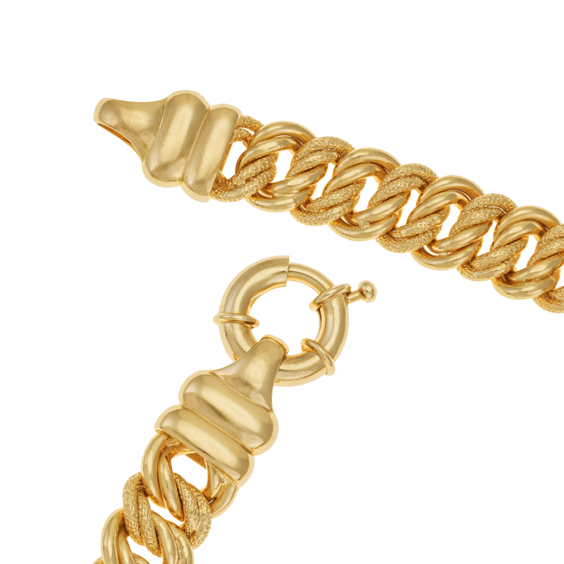 Bracelet en plaqué or, maille russe