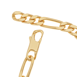 Identité en plaqué or, plaque 6,5mm, maille cheval alternée 1-3