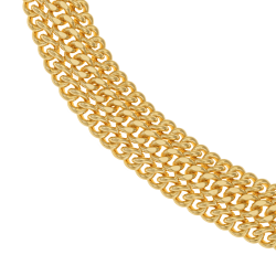 Bracelet en plaqué or, maille américaine ciselée