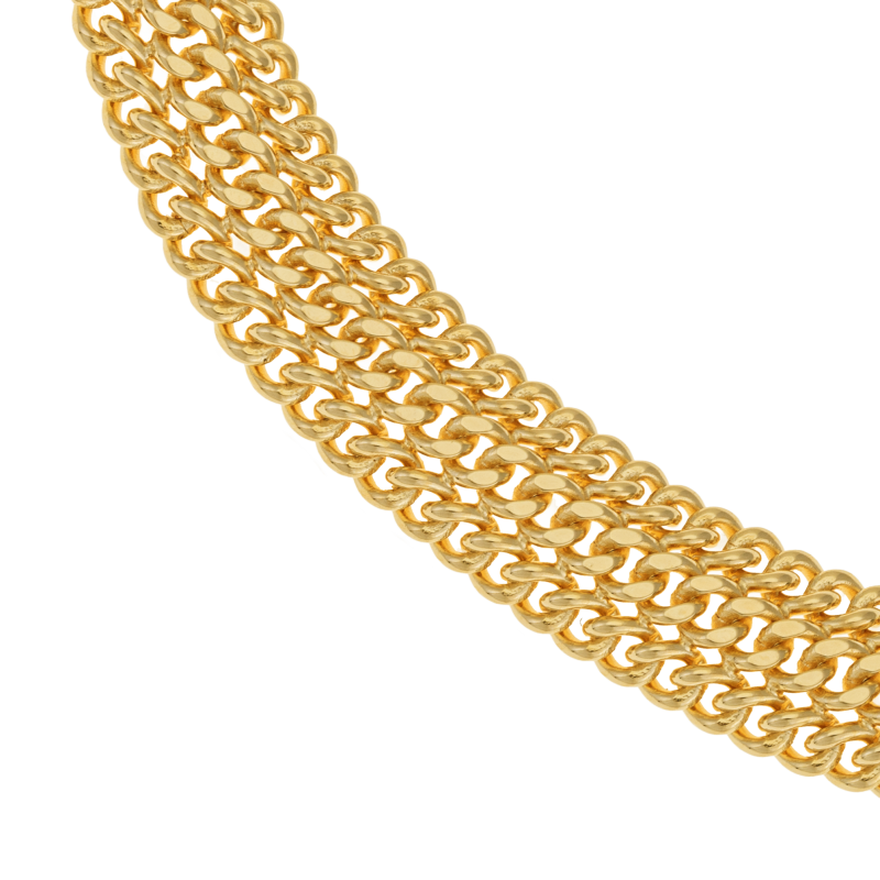 Bracelet en plaqué or, maille américaine ciselée