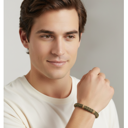 Bracelet en acier et cordon