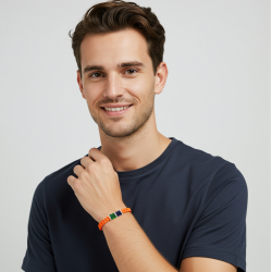 Bracelet en acier et cordon