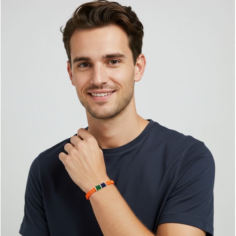 Bracelet en acier et cordon
