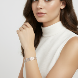 Bracelet en argent rhodié