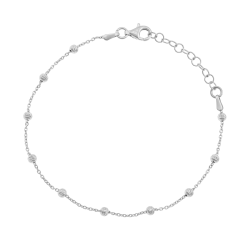 Bracelet en argent rhodié, boules