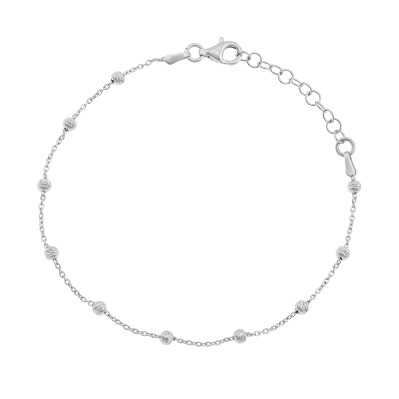 Bracelet en argent rhodié, boules