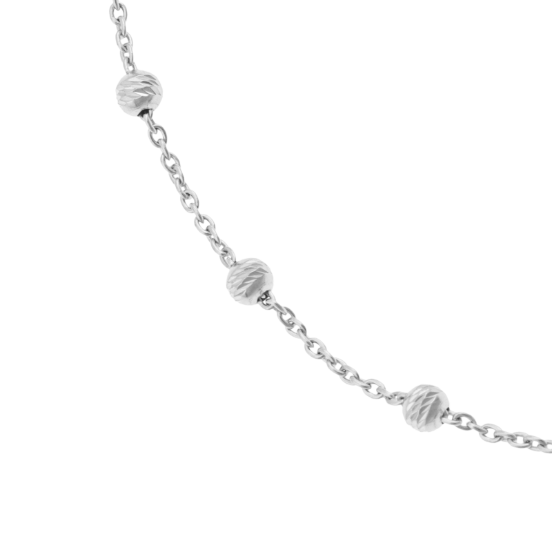 Bracelet en argent rhodié, boules