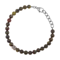 Bracelet en acier et pierres synthétiques