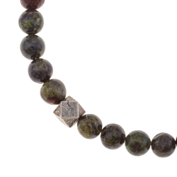 Bracelet en acier et pierres synthétiques