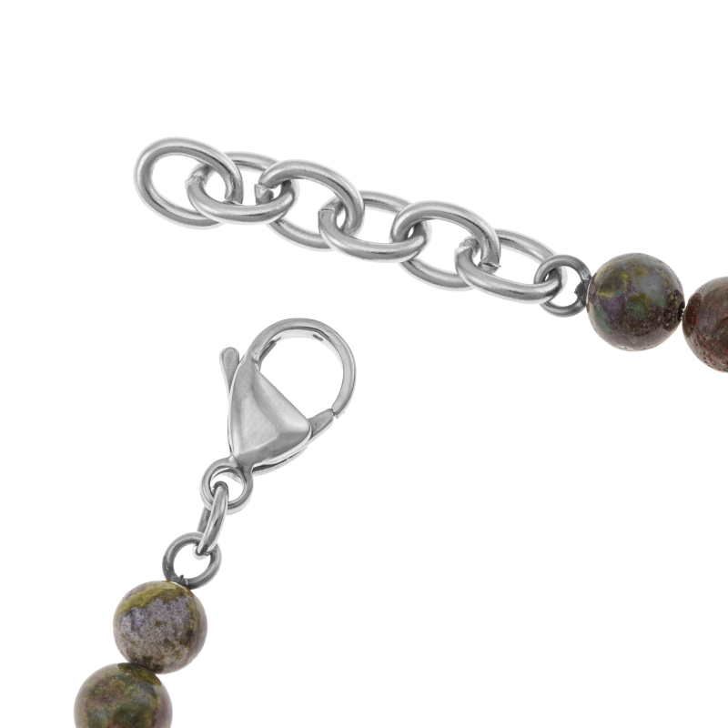 Bracelet en acier et pierres synthétiques