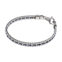 Bracelet en acier et cordon bleu