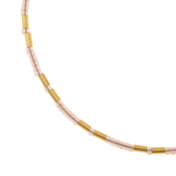 Bracelet en argent doré et perles synthétiques