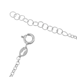 Bracelet en argent rhodié et laque, trois coeurs