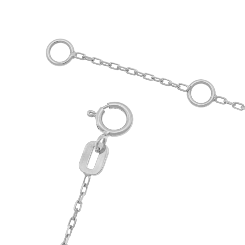 Bracelet identité en argent rhodié et oxydes de zirconium, ange