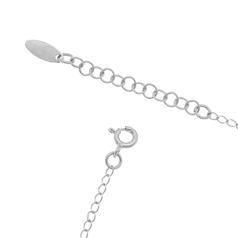 Bracelet en argent rhodié, coeur maman