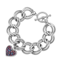 Bracelet en acier et laque, coeur