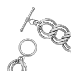 Bracelet en acier et laque, coeur
