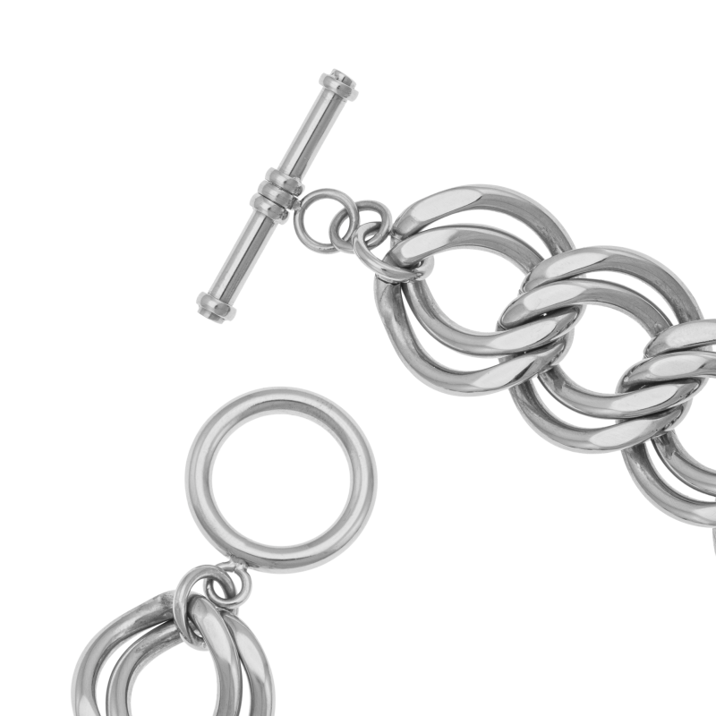 Bracelet en acier et laque, coeur