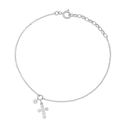 Bracelet en argent rhodié et oxyde de zirconium, pampilles