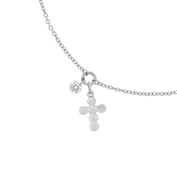 Bracelet en argent rhodié et oxyde de zirconium, pampilles